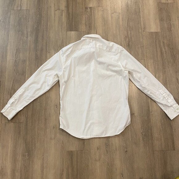 Banana Republic Luxe Stretch Poplin Shirt, Solid White (Men's L, Grant Slim Fit) - Picture 4 of 5